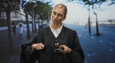 Courtroom judge and gavel for contempt of court